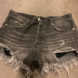 Free people black denim shorts